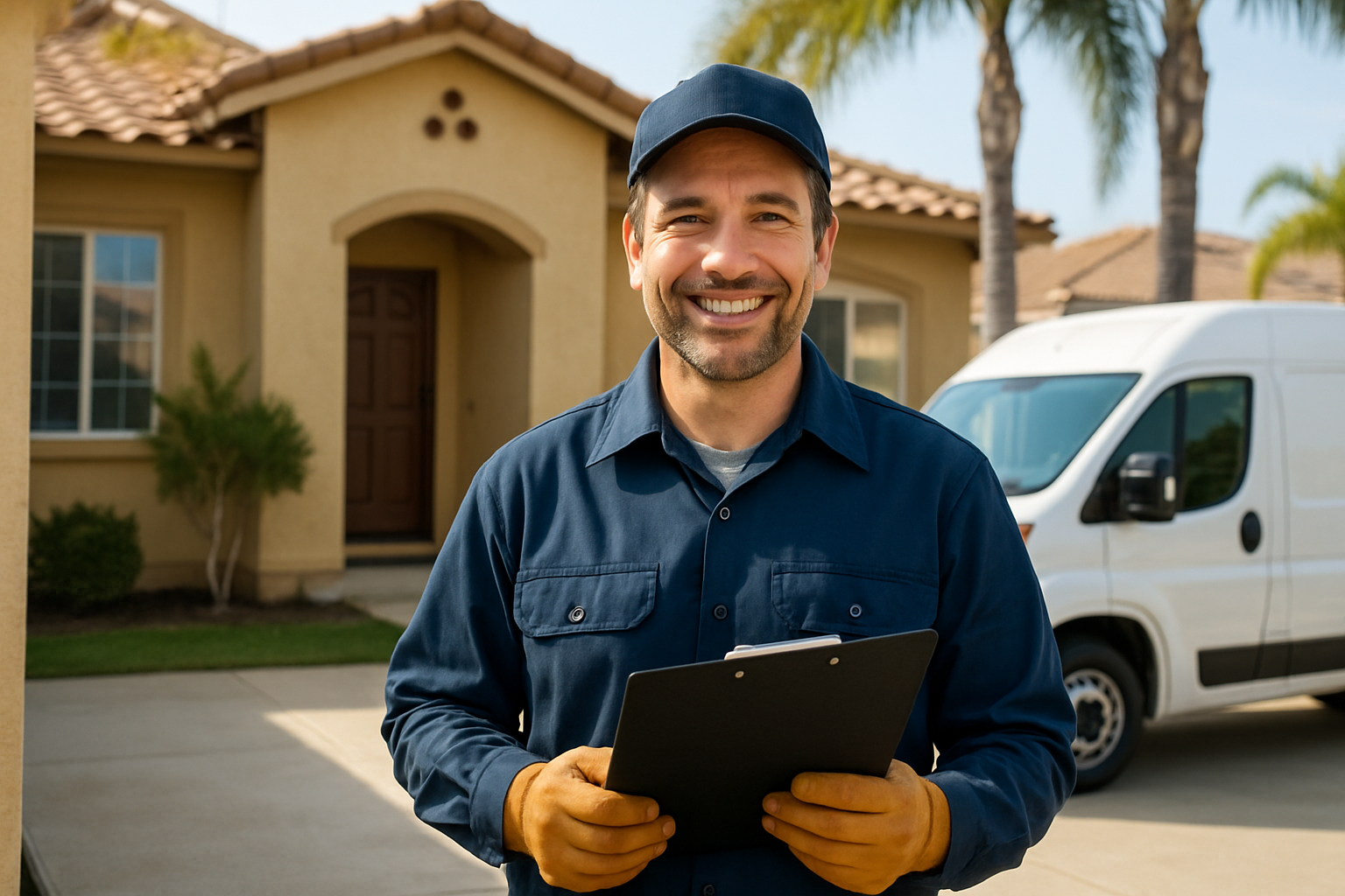 San Diego drain cleaning technician at a local home